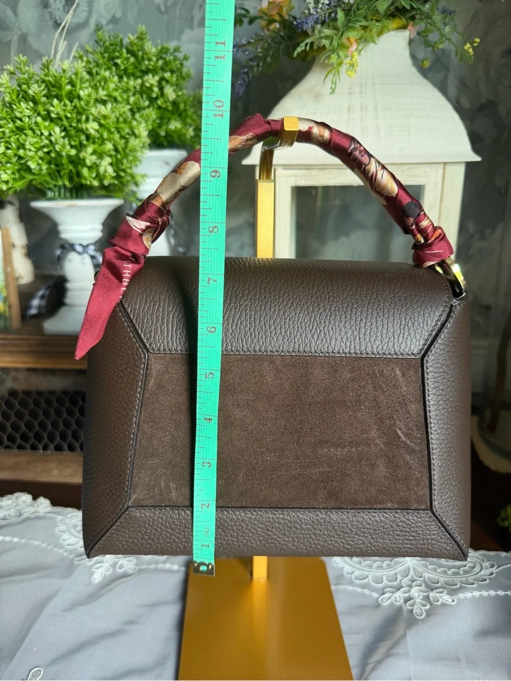 NWOT Strathberry Mosaic Leather Top Handle Bag Purse & Wallet Set-Dkchoclt